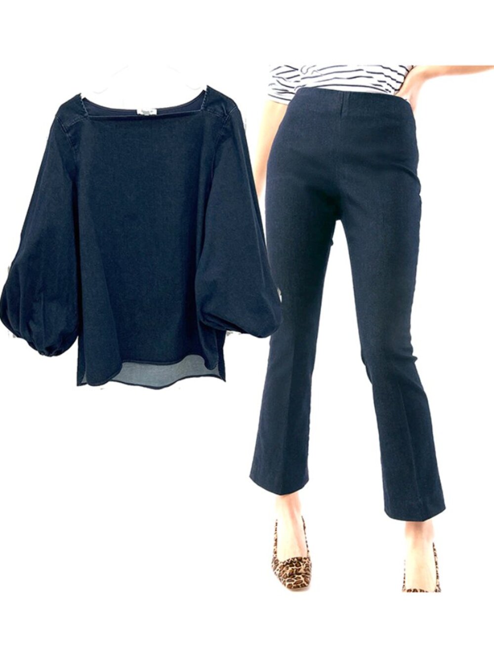 Ann Mashburn Denim Faye Pant and Balloon Sleeve top Co-ord